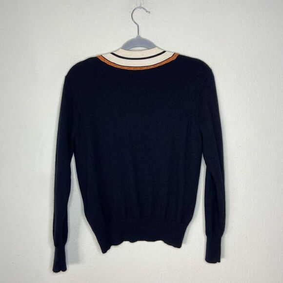Sandro Colle Wool Cashmere Black Sweater V Neck  Size 2 - Picture 12 of 16